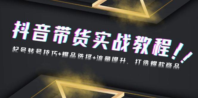 抖音带货实战教程：起号转号技巧+爆品选择+流量提升，打造爆款商品-航海圈
