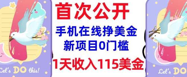 在线挣美金新项目，0门槛，1天收入115美刀，无脑操作，真正被动收入-航海圈