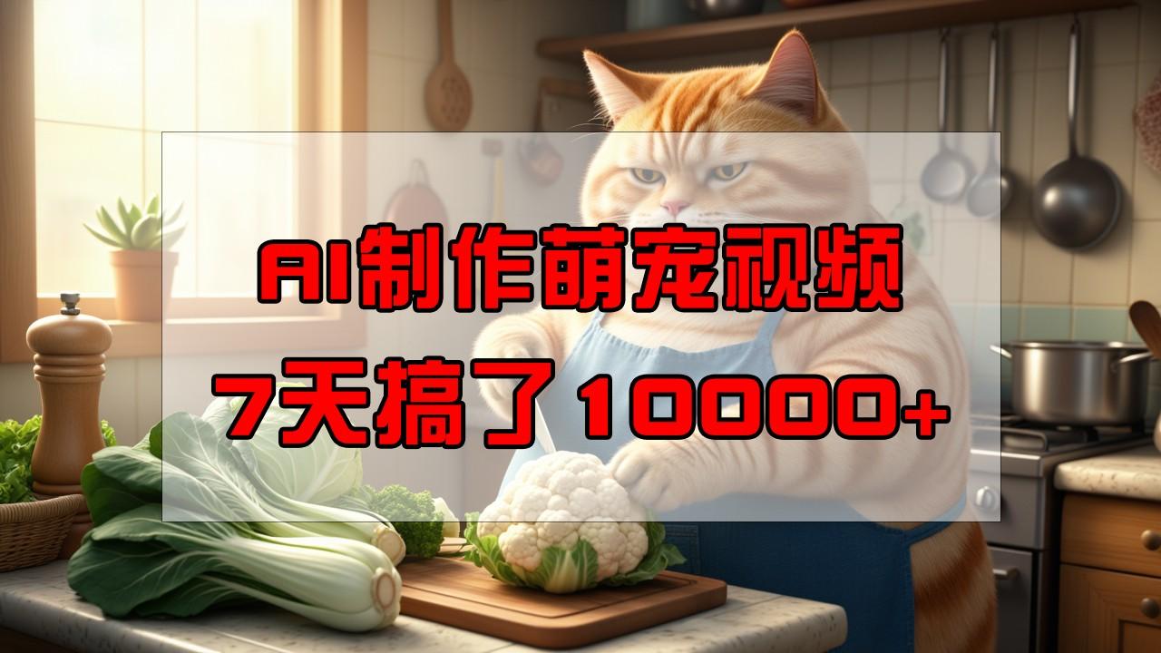 靠AI制作萌宠视频，7天搞了1万+，操作简单门槛低，有手机就行-航海圈