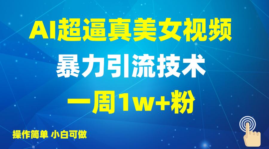 2025AI超逼真美女视频暴力引流，一周1w+粉，操作简单小白可做，躺赚视频收益-航海圈