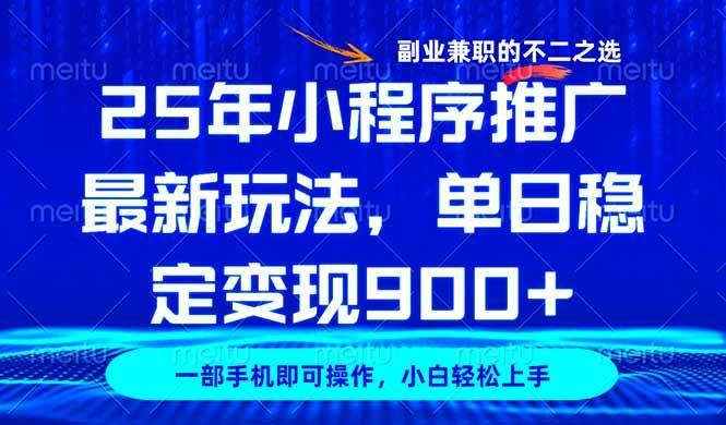 （14550期）25年小程序推广最新玩法，稳定日入900+，副业兼职的不二之选-航海圈