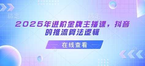 2025年进阶金牌主播课，抖音的推流算法逻辑-航海圈